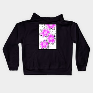 BEAUTIFUL PINK, BLUE  AND BLACK FLORAL PRINT Kids Hoodie